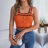 Women Sleeveless Neck Tees V Solid Color T Shirt Ladies Tee Shirt Street Knitwear Wear Top