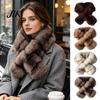 Thermisches Nackenwärmer für den Winter Faux Nerz Wickelschal Damen, Doppelseitiger Plüsch-Wärmer, Modischer Dicker Pelzkragen, Luxuriös Weiches Herbst-Damen