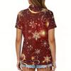 Women's Fashion Casual Lapel Short Sleeve Christmas Print Shirt Women's Button Up Tops