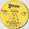 7inch Record X CERTIFICATE  Dont Stick Stickers On My Paper Kn SRL1096PROMO Spark 1973 UK Reggae Ska  Dub Used