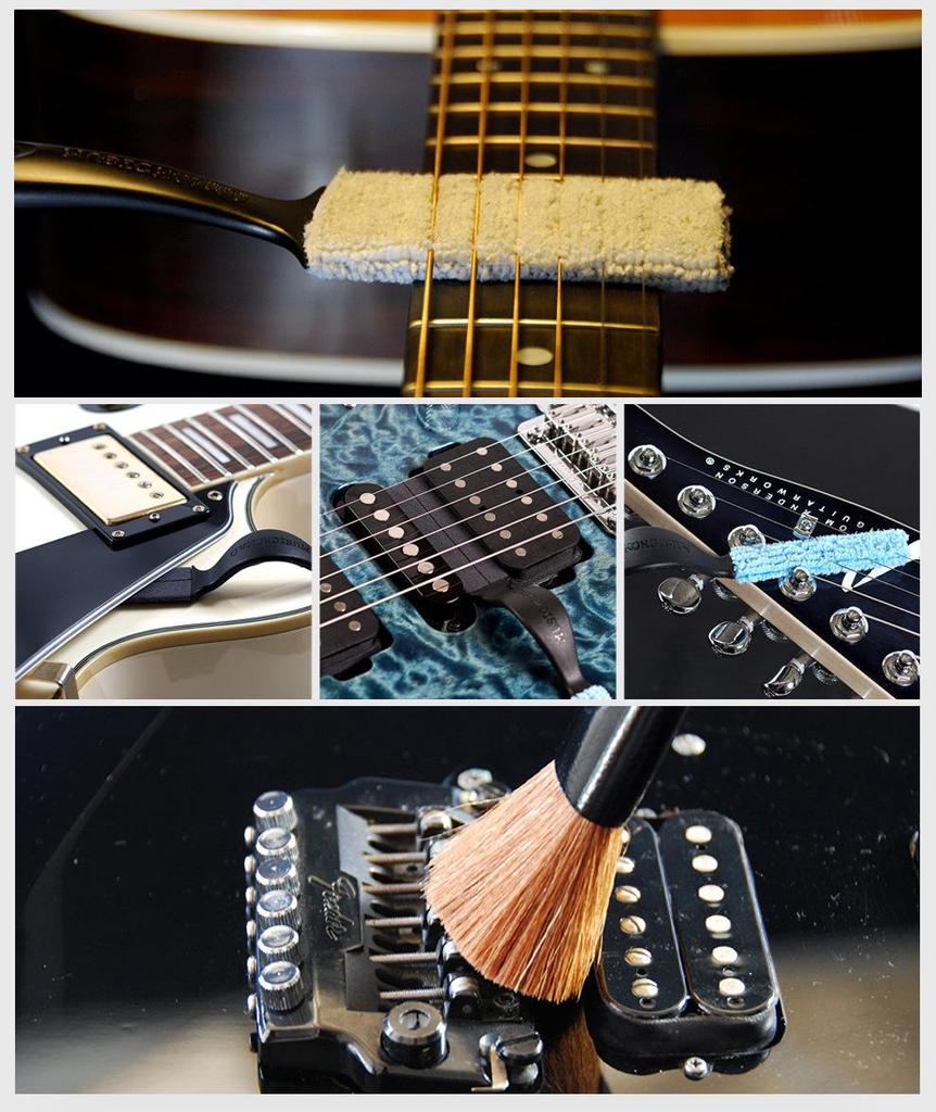 MusicNomad Guitar Care Kit: Headstock Rest, Fret Wrench, String Cutter.