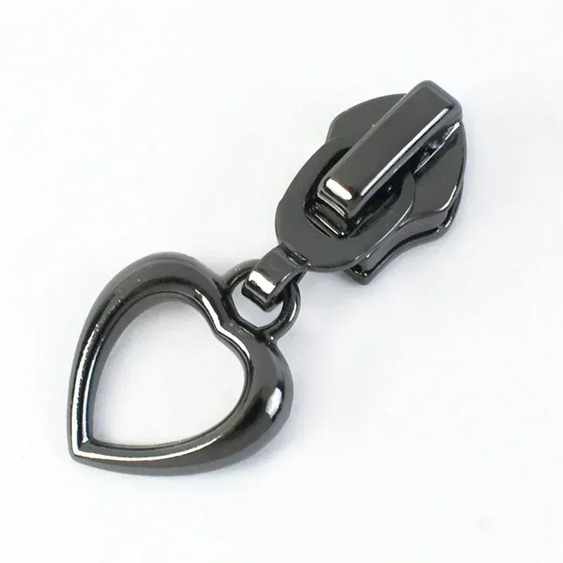 Meetee 5-50 Stück 5# Nylon Reißverschlussanhänger Kleidung Taschen Reißverschlüsse Reparatur Schieber für Plastikreißverschlüsse Herz Reißverschlusskopf Griff Nähzubehör