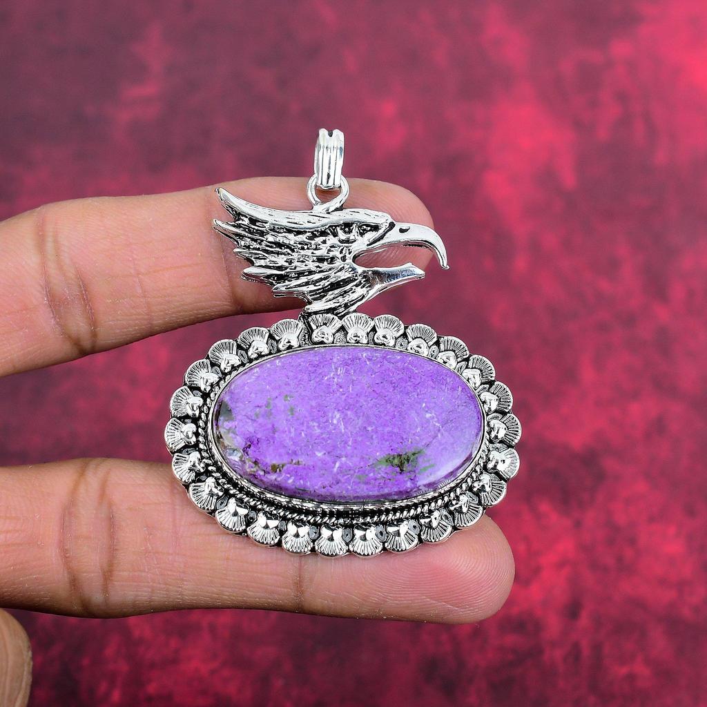 Purpurite Jewelry, 925 Solid Sterling Silver Pendant Handmade Gemstone Jewelry, Gifts For Wife Brand New Pendant