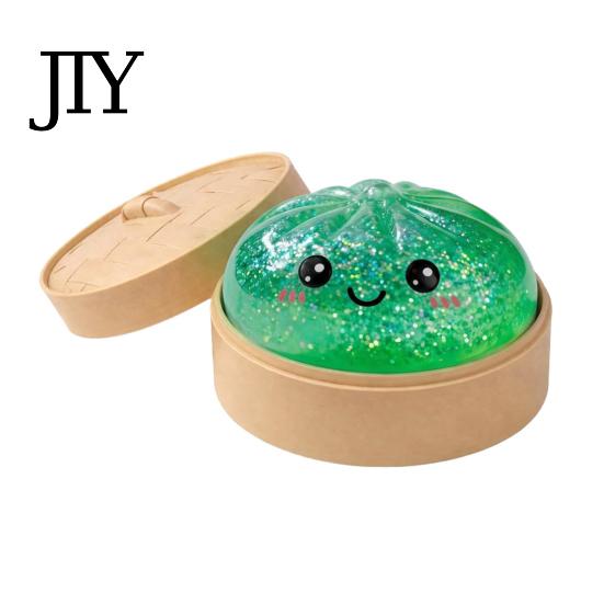Glitter Pinch Dumpling Steamed Bun Squeeze Toy, Cute Stress Relief Ball, Durable Ball Slow Rising Decompression Toy for Desk, Kawaii Fidget