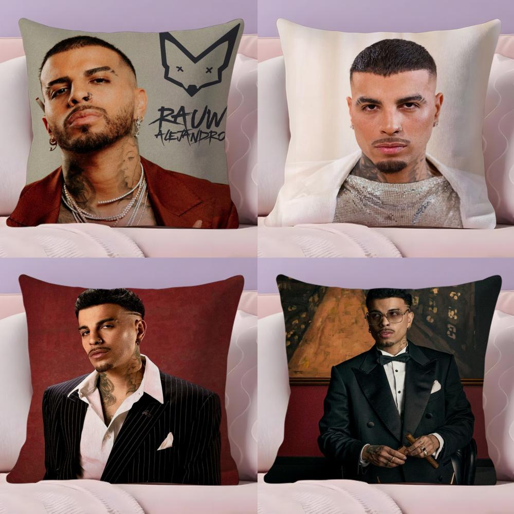 Singer Rauw Alejandro Nuestra Cushion Cover Plush Fabric Soft Double-Sided Printed Sofa Warm Winter Home Gift Pillow Cover