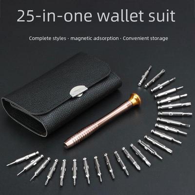 „25-in-1-Multifunktions-Schraubendreher-Set in Ledertasche für die Reparatur von Mobiltelefonen und Notebooks“