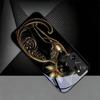 Luxury Jeweled Cat Black Phone Case For Samsung Galaxy Note 10 20 A 06 A07 12 A13 A14 A15 A16 A17 A22 A23 24 25 26 Glass Cover