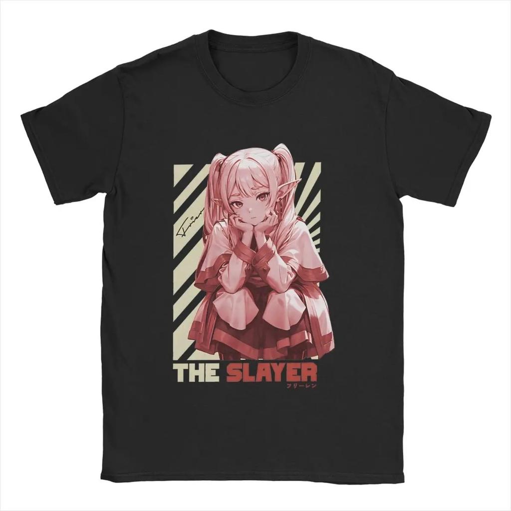2025 new model Men Frieren At The Funeral Anime T Shirts Characters Fern 100 Cotton merch Novelty Short Sleeve Crewneck Tee Plu