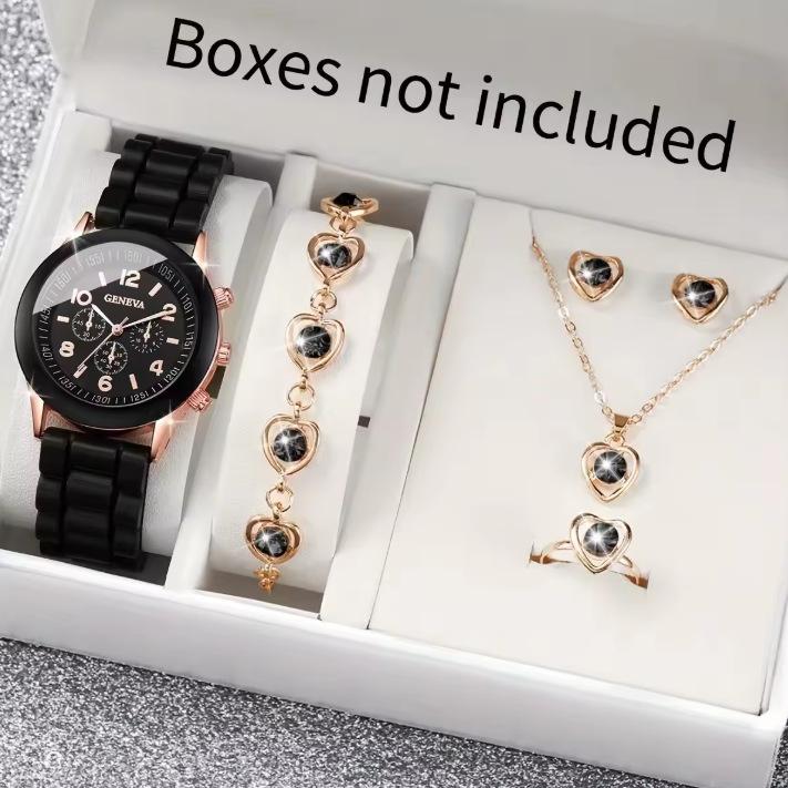 Simple And Versatile Fashion Women'S Watch 5Pcsset Boutique Gift Set For Women