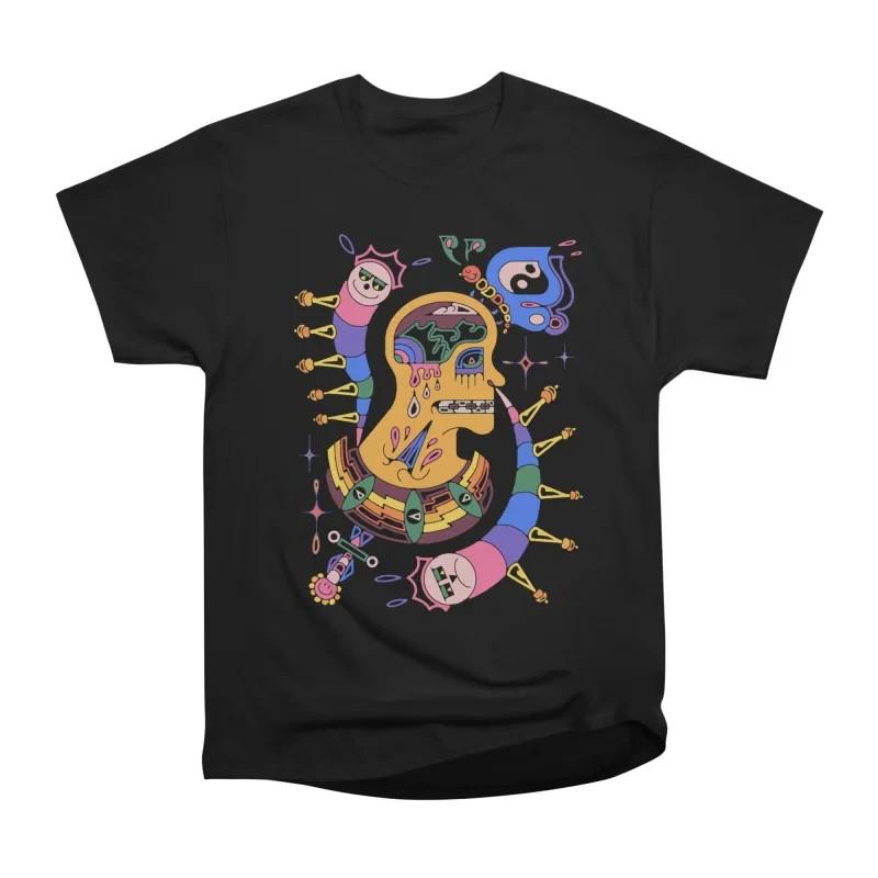 Bad Brain Funny Skull Mind Mischief Double Sided Graphic T-Shirt Tee S разноцветный