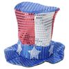 6Pieces 4th of July Patriotic Costume Set with Vest Hat Beard Sunglasses and Necklace for Holiday Celebration Gathering