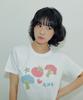 AMBLER Tomato Broccoli Duo Patch Check Patch Short Sleeve T-Shirt As1224 (White)