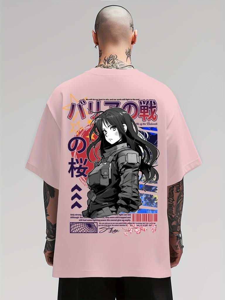 Tactical Anime Girl Graphic Tshirt Unisex Unisex Harajuku Streetwear Aesthetic Tee Casual Cotton Short Sleeve Tops