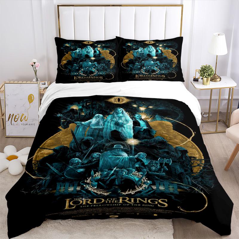 Lord Rings Shadows Print 3Pcs Bedding Setduvet Cover With 2 Bedropillowcase Home Birthday Gift