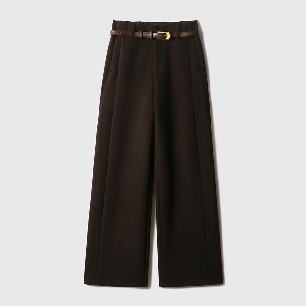 Free Pants In Winter Style and Texture Casual Slim Casual Pants with Belt