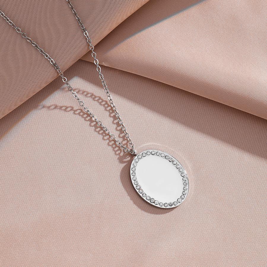 Fashion French pure heart necklace women's retro versatile temperament peach heart shape rhinestone collarbone chain pendant high sense