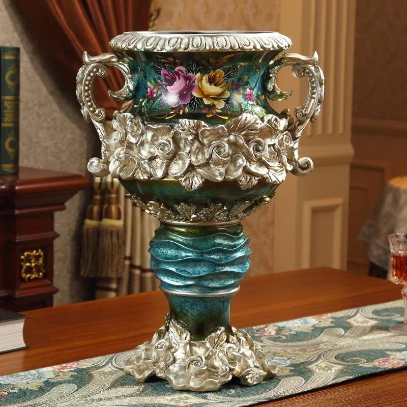 Height 50cm Retro Style Originality Vase Landing Large Size Flower Arrangement Luxurious Ornaments Home Furnishings Decorate