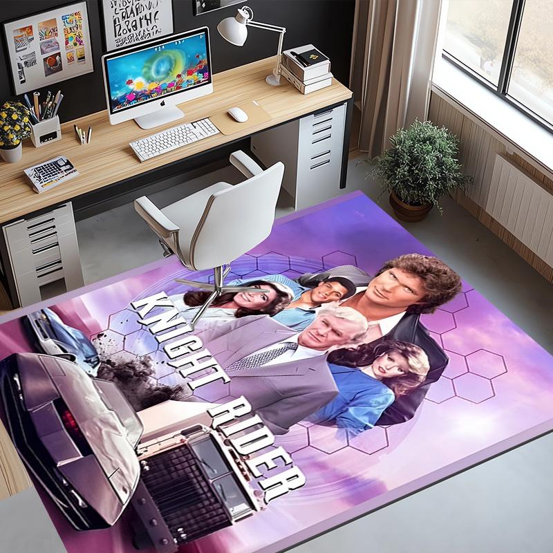 Knight Rider Pattern Rug, Indoor/Outdoor Mat, for Picnic, Gameroom, Bedroom, Office, Living Room, Home Decor Carpet, Birthday Gift