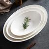 abay Minimalist White Ceramic Oval Deep Plate
