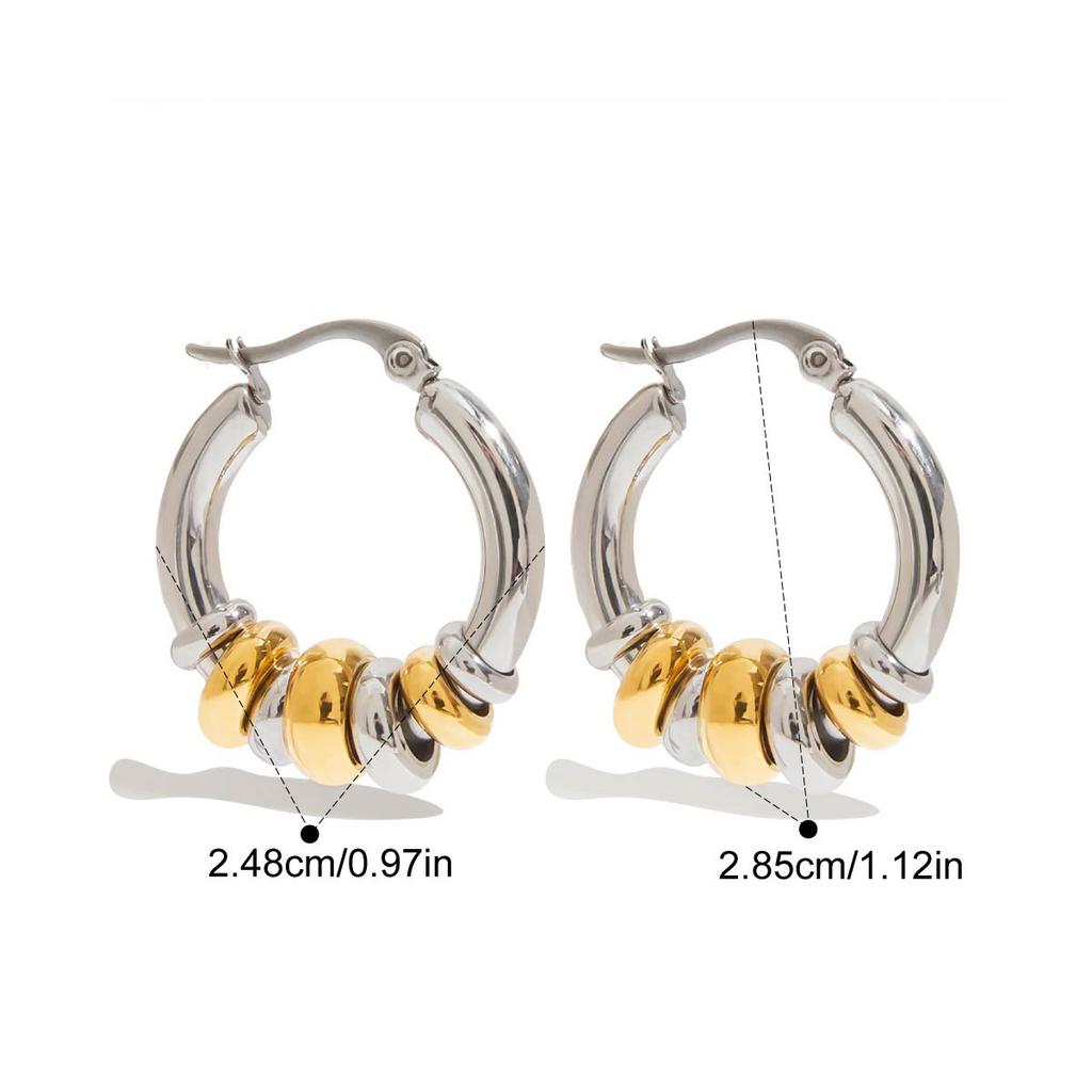 Yori Chic Fashion Multi-Hoop Earrings Trendy Accessories for Girl's Gift Stainless Steel Charm Jewelry Waterproof