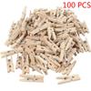 Hot! 50/100/200PCS Mini Wooden Clips Handmade Craft Decorative Photo Clips Clothespin Craft Decoration Home Office Clips 2.5CM