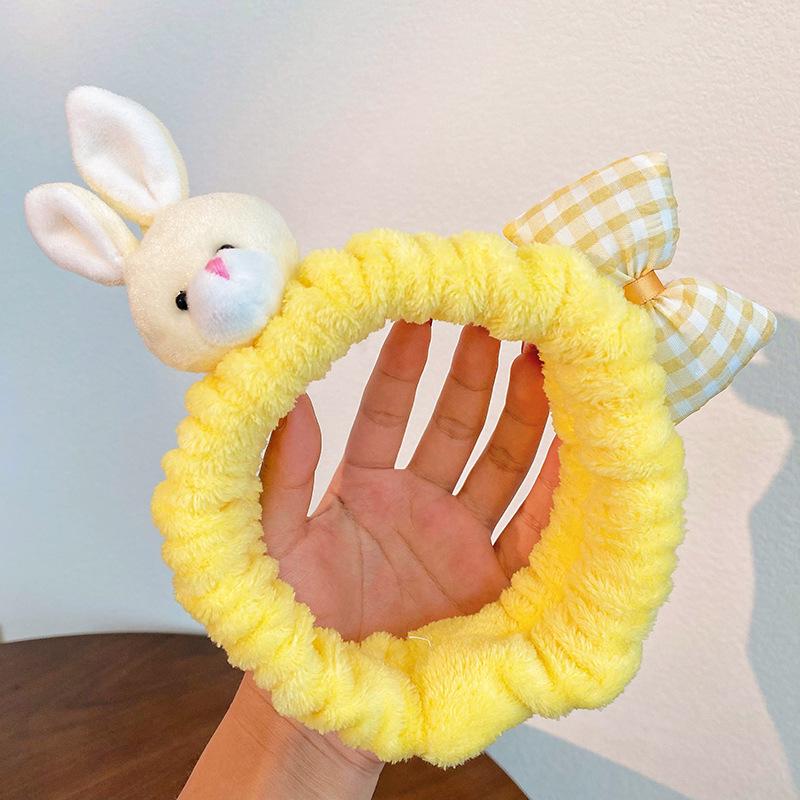 2024 Cute Cartoon Plush Headband for Women - Makeup, Hair Clip & Tie