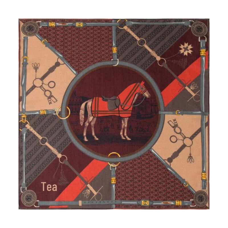 TXRMDX Men s Retro Print Silk Square Scarf One Size