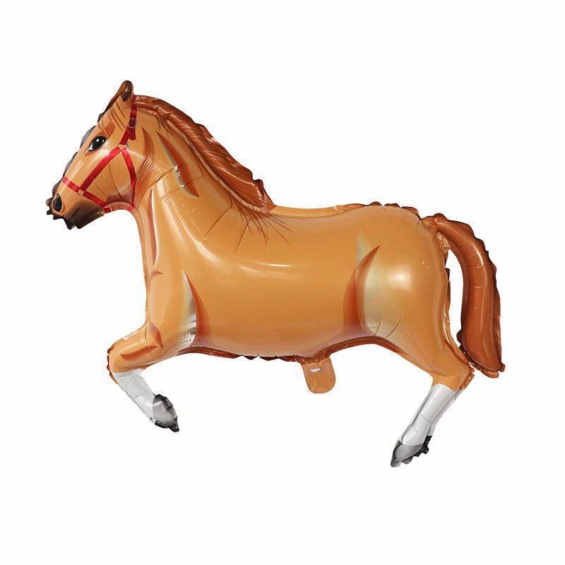 Western Cowboy Festival Cartoon Balloon Children'S Horse Cowboy Birthday Party Arrangement Props Horse Racing Festival Themed Balloons