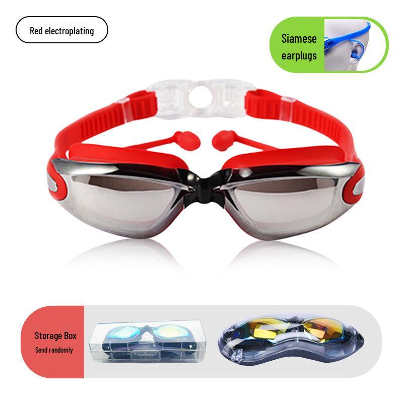 Anti-Beschlag-Schwimmbrille für Myopie – HD, wasserdicht, Silikon, galvanisiertes Finish