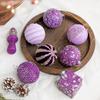 Purple 8CM Foam Christmas Ball Ornament for Tree, Wreath, or Scene Decoration.