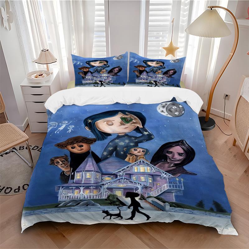 Moonlit Mansion Print 3Pcs Bedding Setduvet Cover With 2 Bedropillowcase Home Birthday Gift
