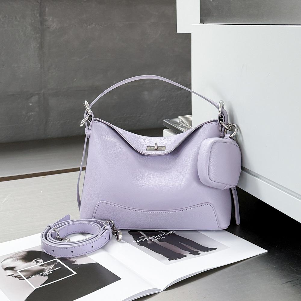 Natürlicher Herbst Erste Schicht Rindsleder Achseltasche Hohes Gefühl Vielseitige Handtasche Trendige Leder Damen Tasche Kostenlose Tasche