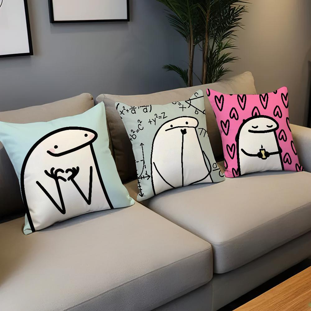 cute funny cartoon f-Flork of Cows meme cushion cover soft Pillow Case for Sofa Living Room Home office Decor Protective Covers
