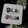 10 Pcs Short Handmade Press On Nails Instagram Minimalist Fashion Hand Painted Star Checkered Nail Tips For Girls