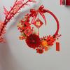 Chinese New Year Wreath Blessing Pendant Artificial Garland Window Decoration for Home Spring Festival Party