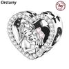925 Silver Love Shaped Mother Daughter Embrace Pendants Bracelet Charms Fit Jewelry Party Beads DIY Fine Gift Accessory