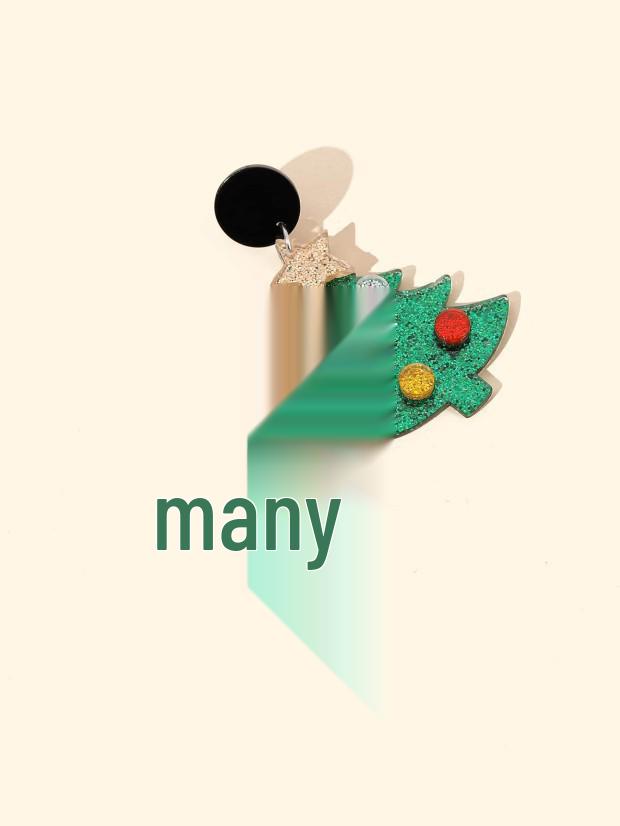 Silver Needle Christmas Snowflake & Santa Geometric Earrings - Fashionable Creative Design Jewelry