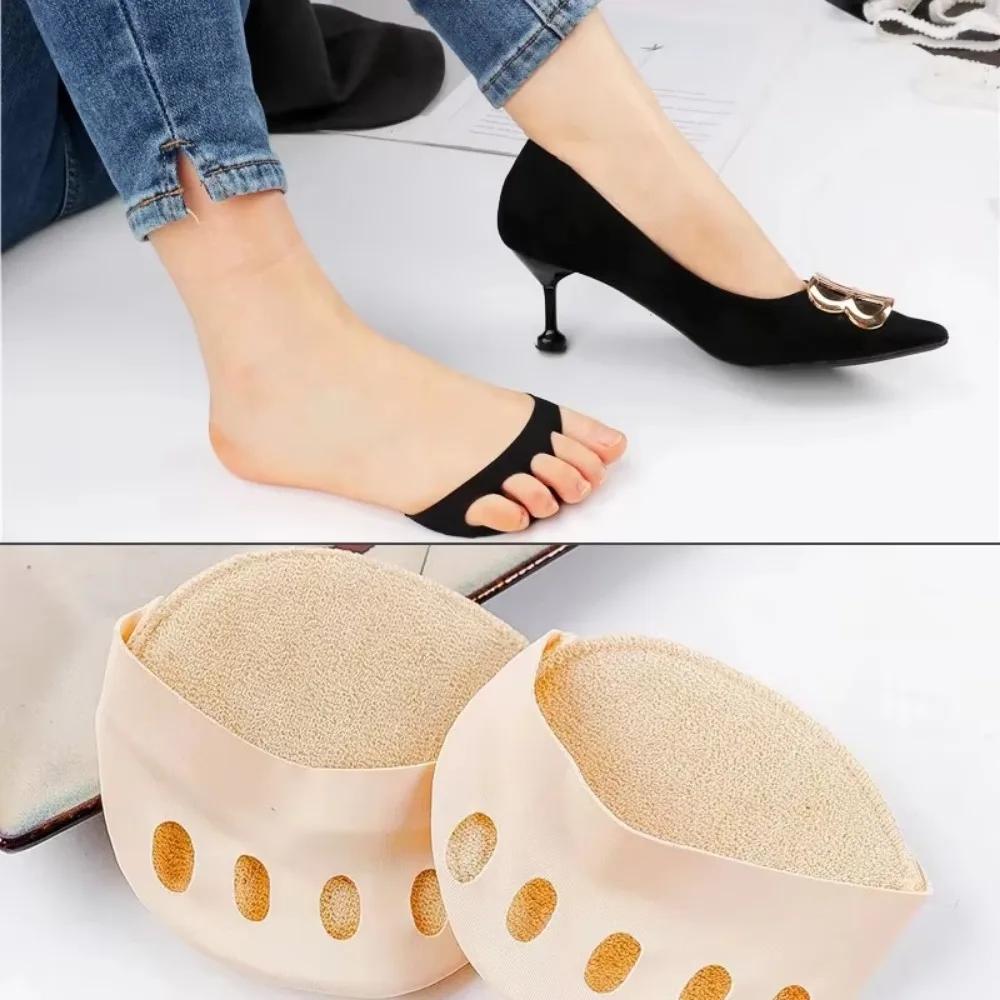 24Pcs Five Toes Forefoot Pads For Women High Heels Half Insoles Invisible Foot Pain Care Absorbs Shock Socks Toe Pad Inserts