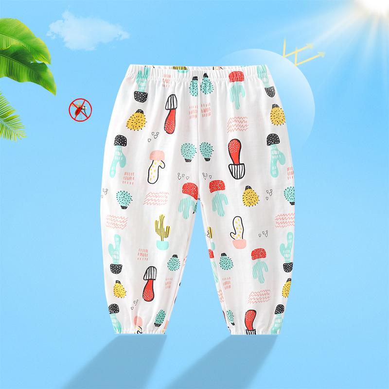 Pure cotton fabric Summer and autumn baby gauze mosquito proof pants