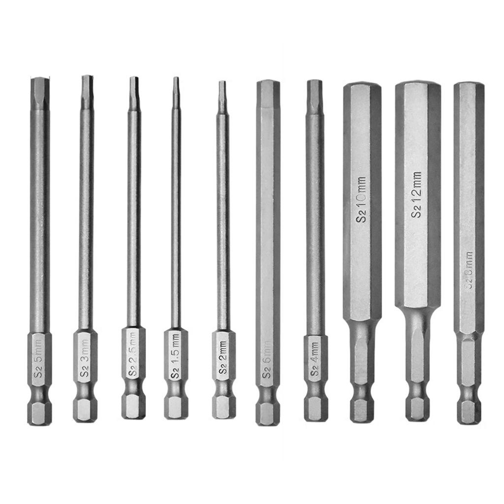 100mm Length Screwdriver Drill Bit Set Screw Driver Bit Hex Magnetic 1/4"
