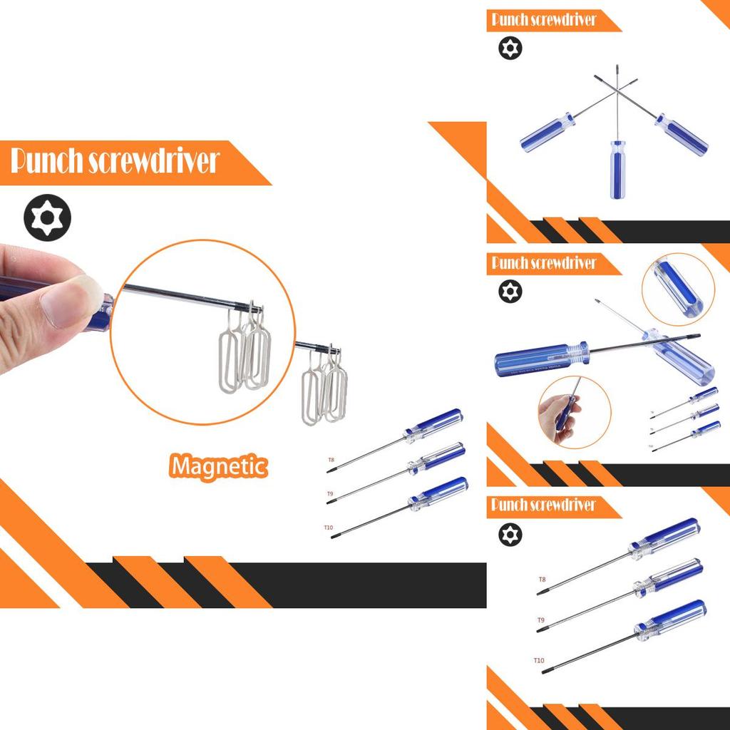 T8 T9 T10 Tamper Proof Screwdriver For Xbox Ps3 With Magnetic Steel Handle Design