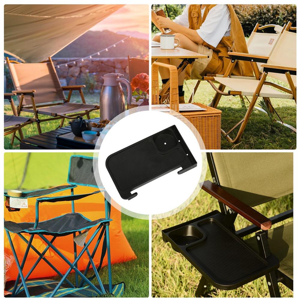 Chair Side Arm Tray Beach Chair Cup Holder Portable Breakfast Tray for Outdoor Recliner Tray Chair Side Tray Drink Holder