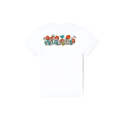 Vans Logo Floral Print Pullover Crew Neck Short Sleeve T-Shirt Women T-Shirts White VN0008ZZWHT
