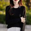 Women's Merino Wool Turn-Down Collar Cardigan Pullover Sweater - Fashionable Knitwear Base Layer.