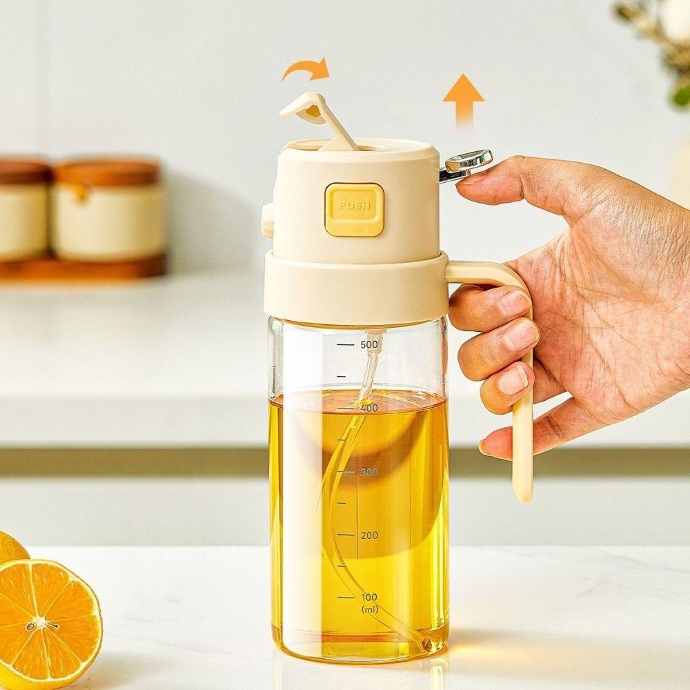 500 ML Oil Dispenser Glass Cooking Spray Bottle Multi-functional 2 in 1 Oil Sprayer  Salad