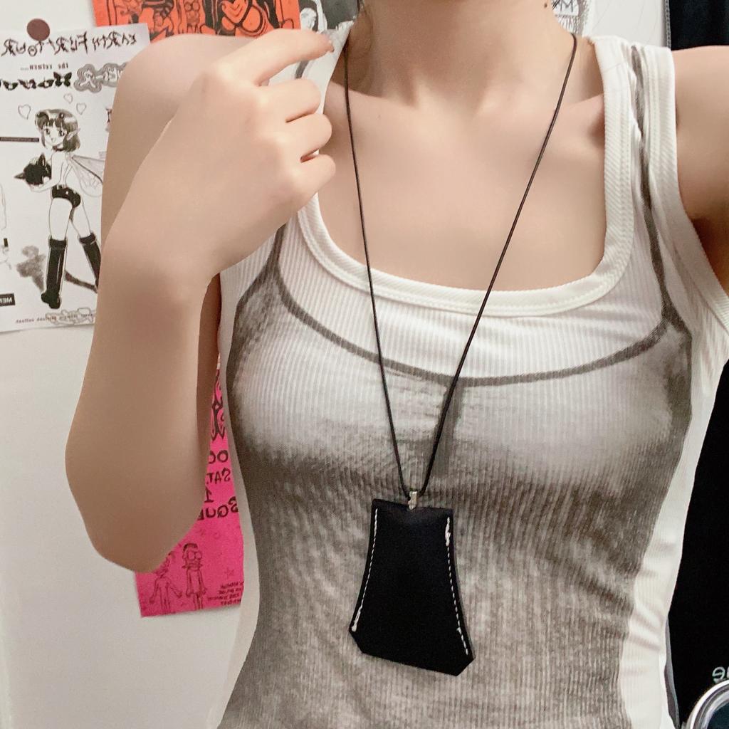 Premium Sweater Chain Titanium Steel Comb Necklace Women'S Silver Small Long Pendant Vintage Niche Design Accessories