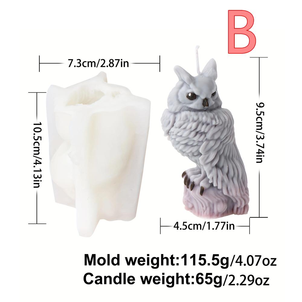 

3D Owl Shape Candle Silicone Molds Making Resin Aromatherapy Candles Handmade Wax Soap Home Decor Craft