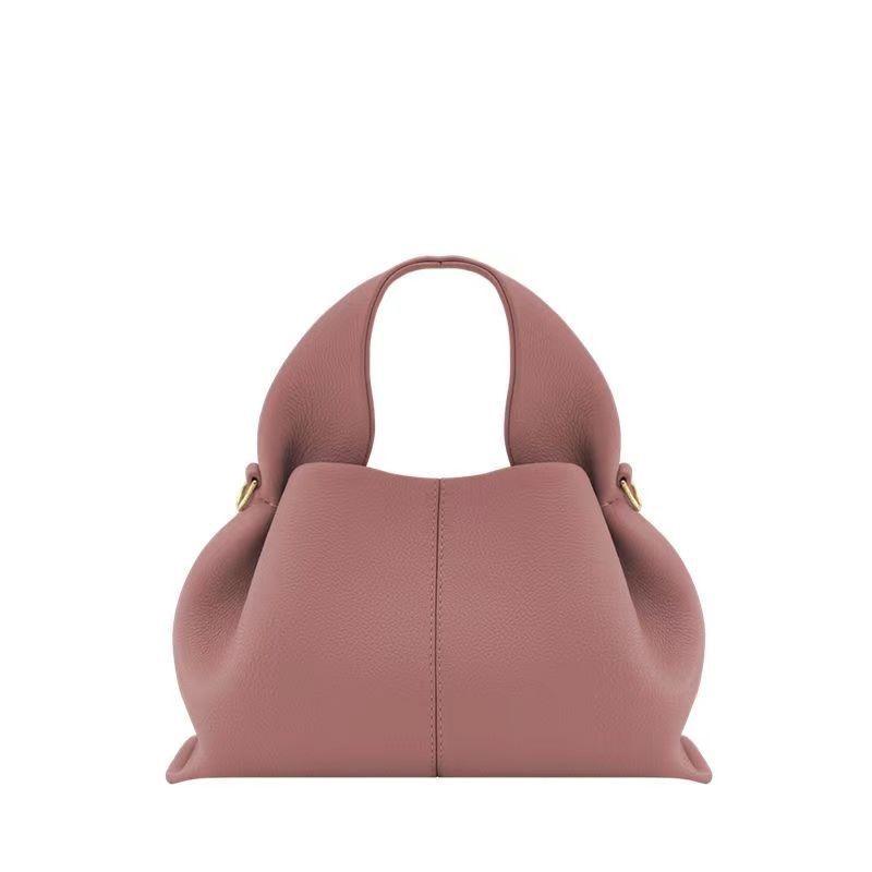 Simple Solid Color Cloud Shaped Pu Leather Women Casual Shoulder Bag For Daily