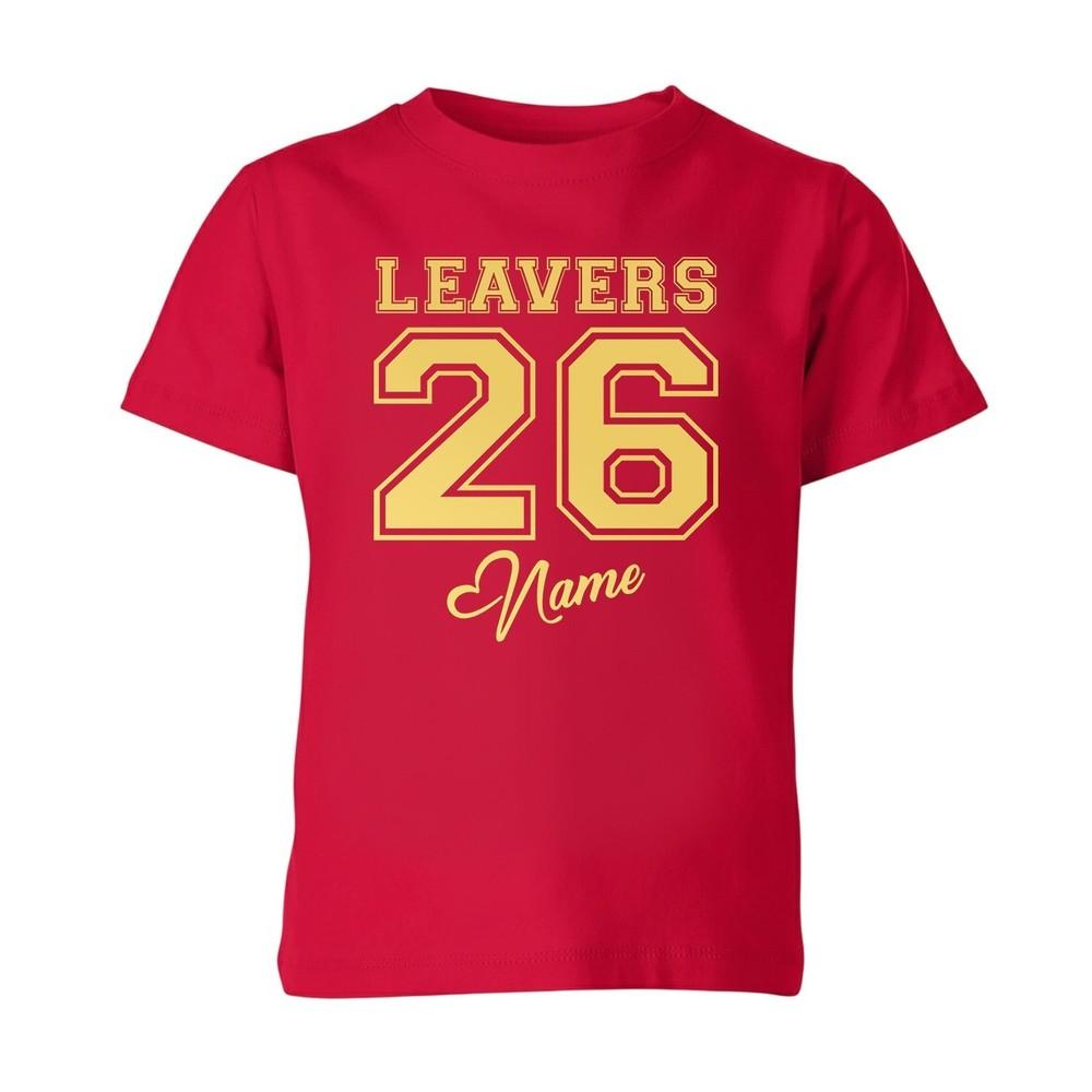 School Leavers 2026 Kids TShirt Personalised Name Boys Girls Gift Tee Unisex S
