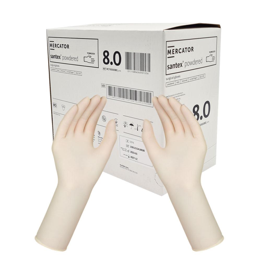 Mercator Santex Powdered Sterile Latex Surgical Gloves 8.0 50 Pairs